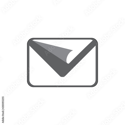 email paper fold simple icon 3d vector