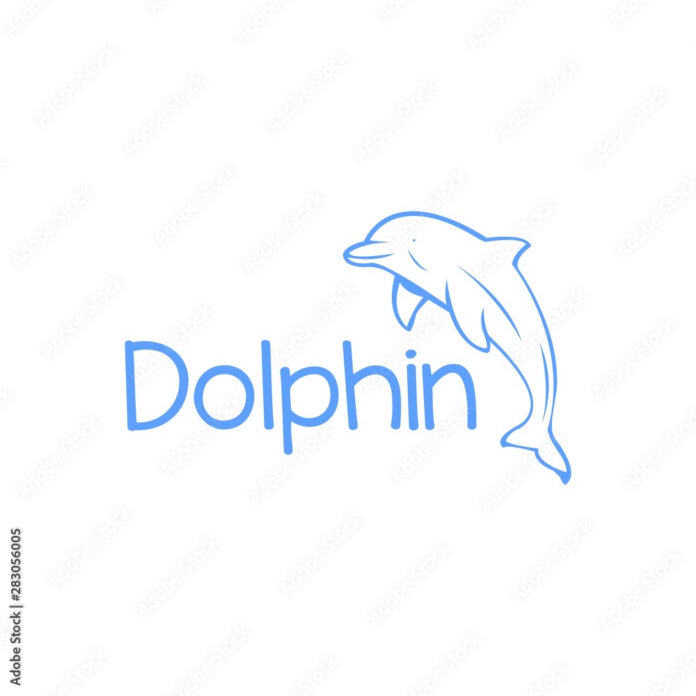 Dolphin fish logo - Vector