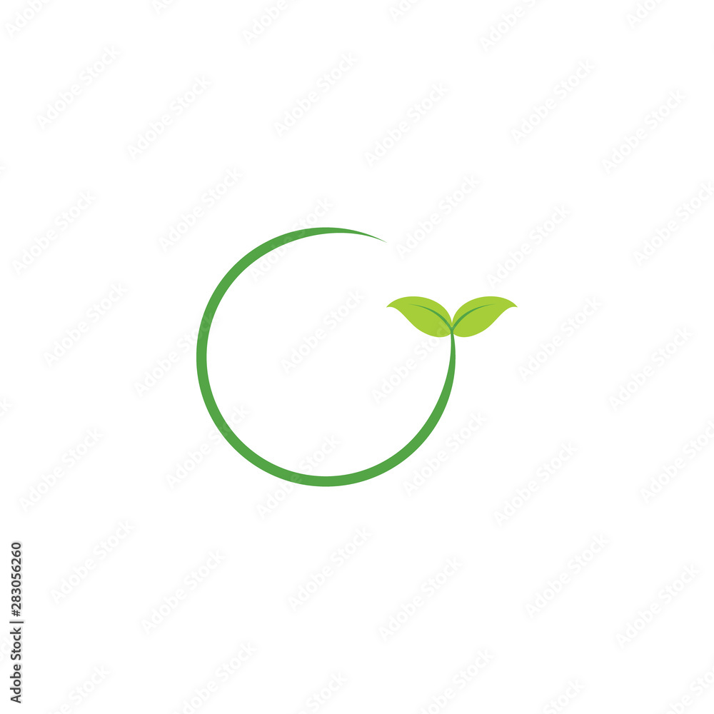 circle green plant rotation logo vector circle green plant rotation logo vector