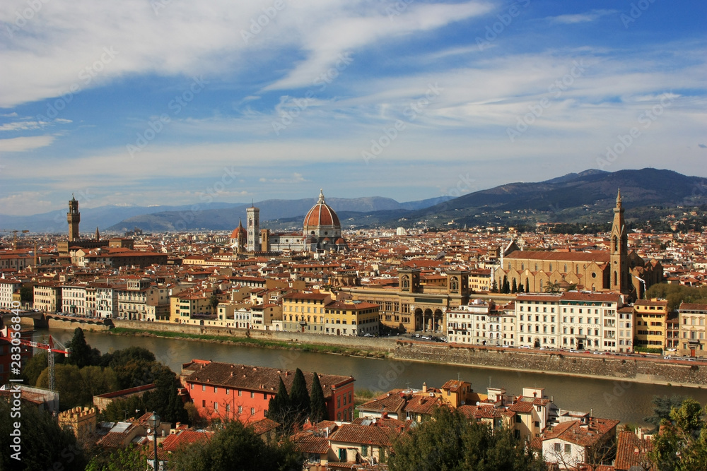 Panorama of the medieval city of Florence, Italy