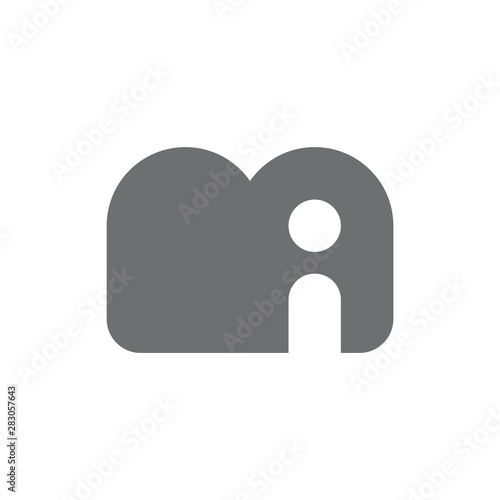 letter mi simple cute design logo vector