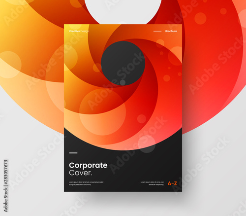 Amazing business presentation vector A4 vertical orientation front page mock up. Modern corporate report cover abstract geometric illustration design layout. Company identity brochure template.