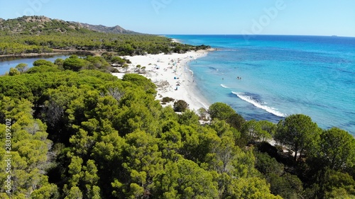 vue aérienne, Oasi Bidderosa, Sardaigne