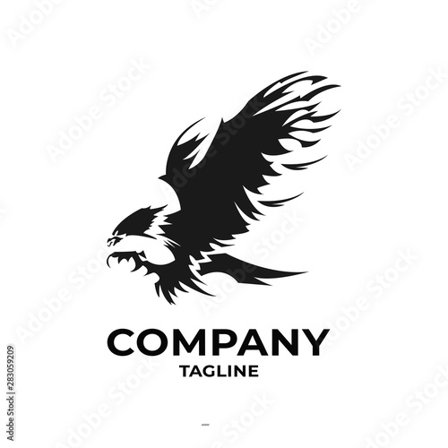 Eagle logo vector in isolated white background