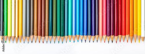 Colored pencils texture. Foreground. All the range of colors of
