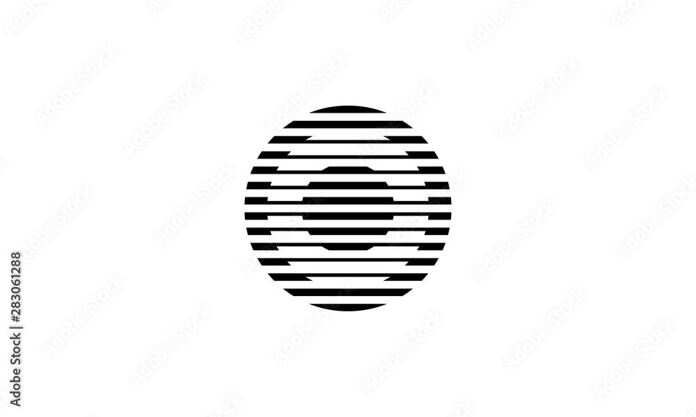black white initial letter O with circle logo concept black white initial letter O with circle logo concept