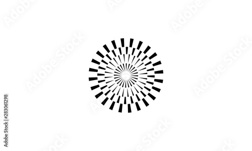 Blue Line Geometric Target optic Circle eye lens spark logo design concept