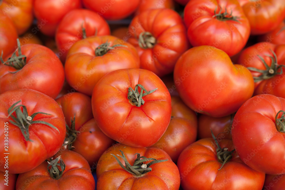 lots of tomatoes on a branch on counter lots of tomatoes on a branch on counter