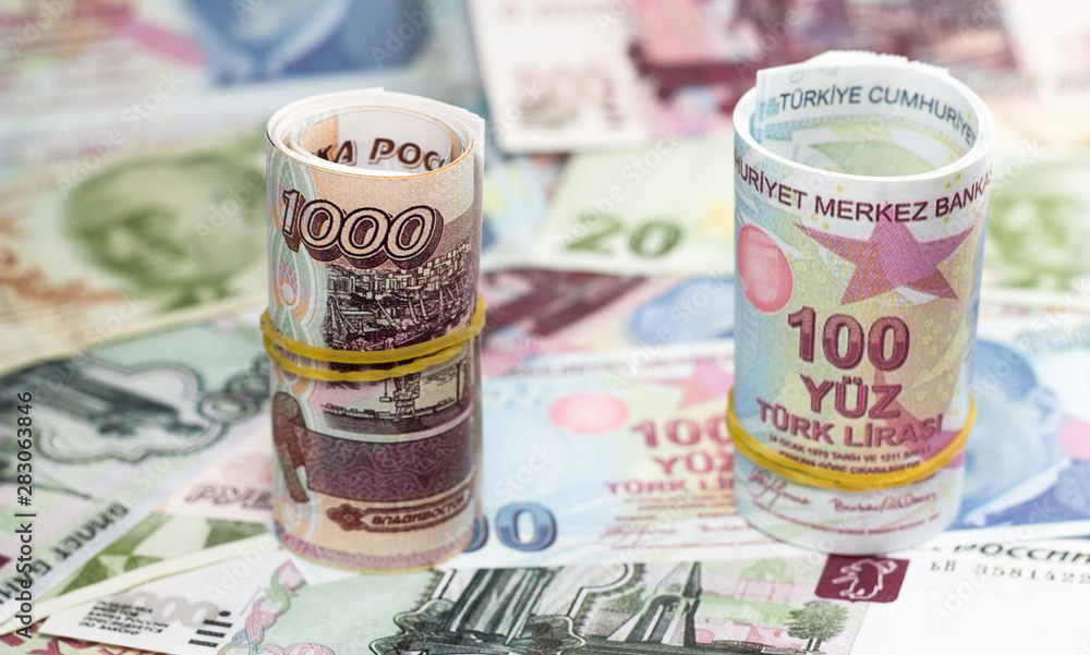 Two european currencies - Russian ruble and Turkish Lira Two european currencies - Russian ruble and Turkish Lira
