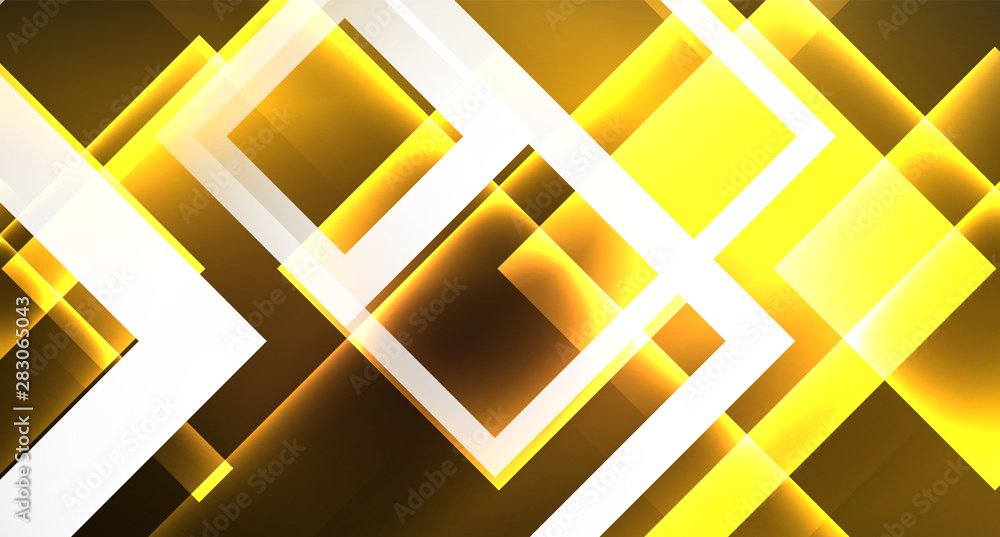 Naklejka premium Shiny neon design square shape abstract background. Retro vector abstract design banner template