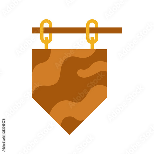 Color icon wooden sign