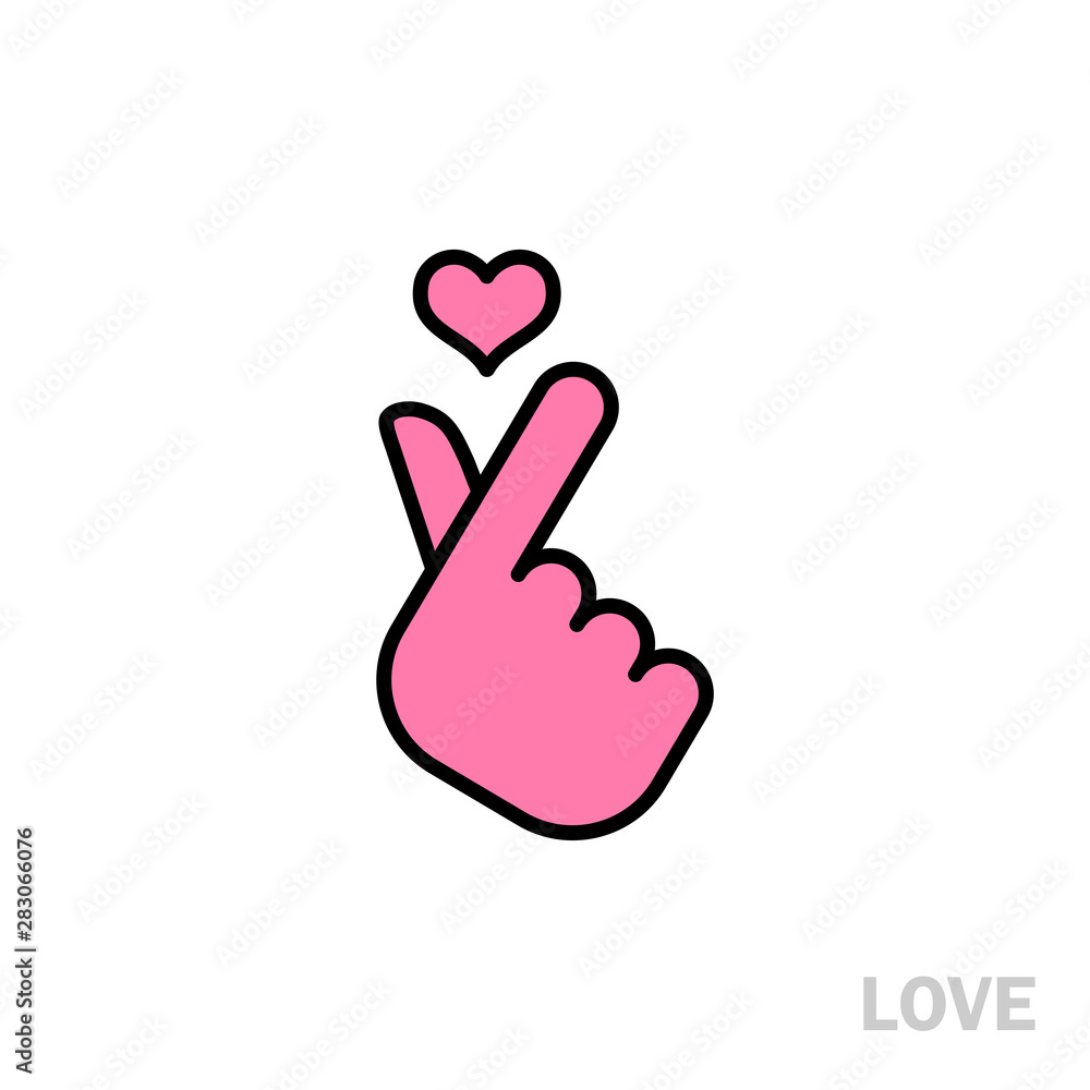 Korean love sign, hand gesture of romance. Finger heart symbol. Korean love sign, hand gesture of romance. Finger heart symbol.