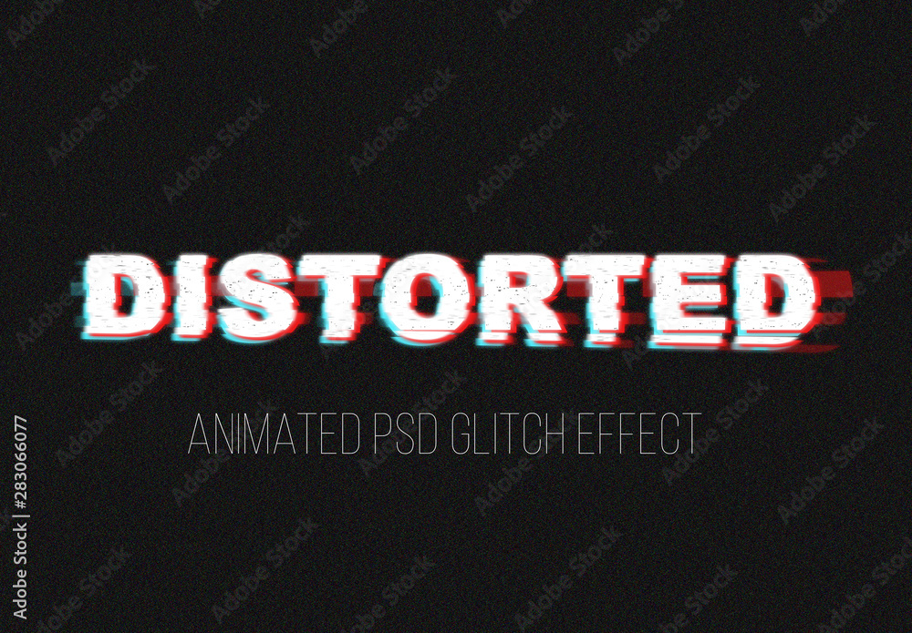 Glitch Text Effect Stock Template