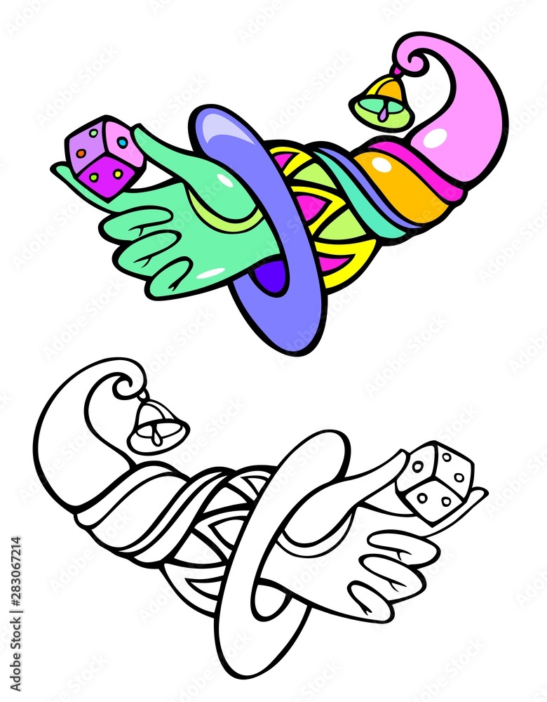Magical hat full of luck, with bonus black outline version Magical hat full of luck, with bonus black outline version