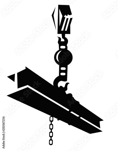 icon of a crane lifting an ibeam