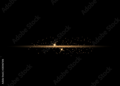 Glow line of dust and golden stars