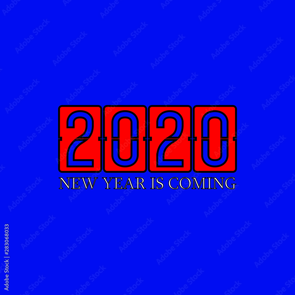 Fototapeta premium 2020 Year loading - Vector illustration design for poster, textile, banner, t shirt graphics, fashion prints, slogan tees, stickers, cards, decoration, emblem and other creative uses