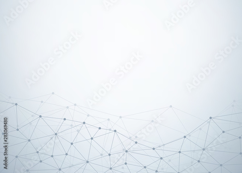 Abstract technology background with connecting dots and lines. Data and technology concept. Internet network connection 