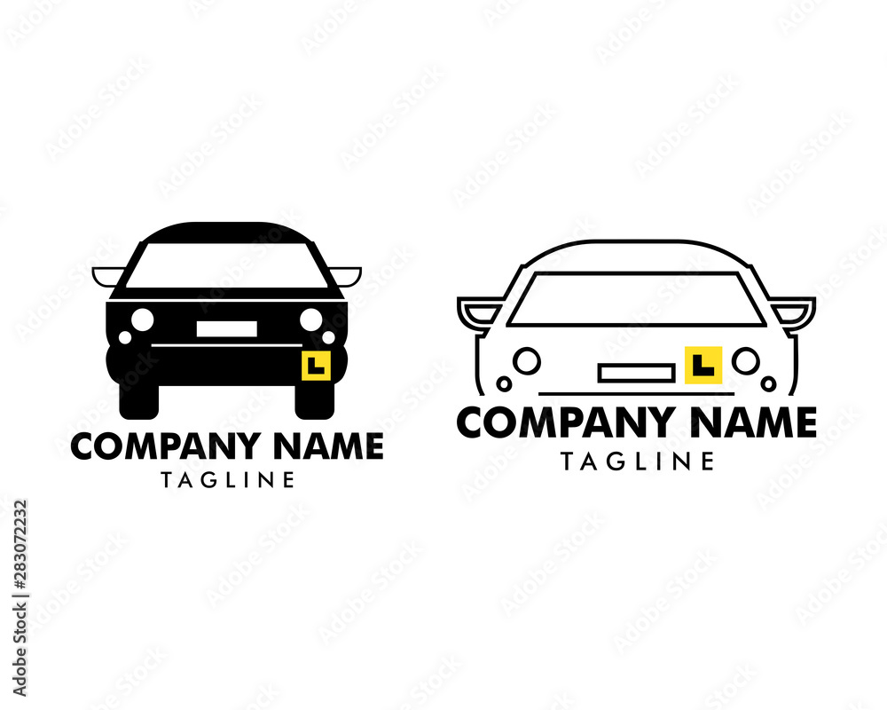 Fototapeta premium Set of Learner driver car icon vector illustration logo template