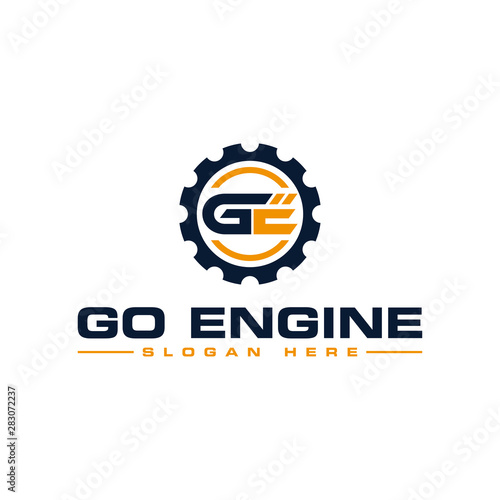 Initial ge engineering logo design template vector photo