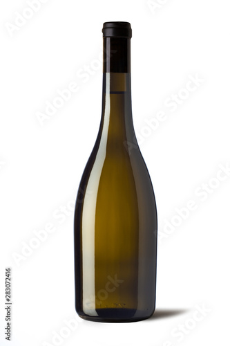 bottle of wine isolated on white background