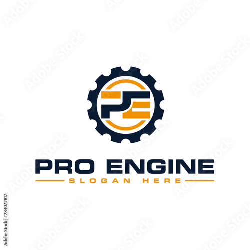 Initial se engineering logo design template vector