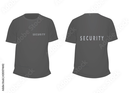 Grey security t shirt. vector illustration