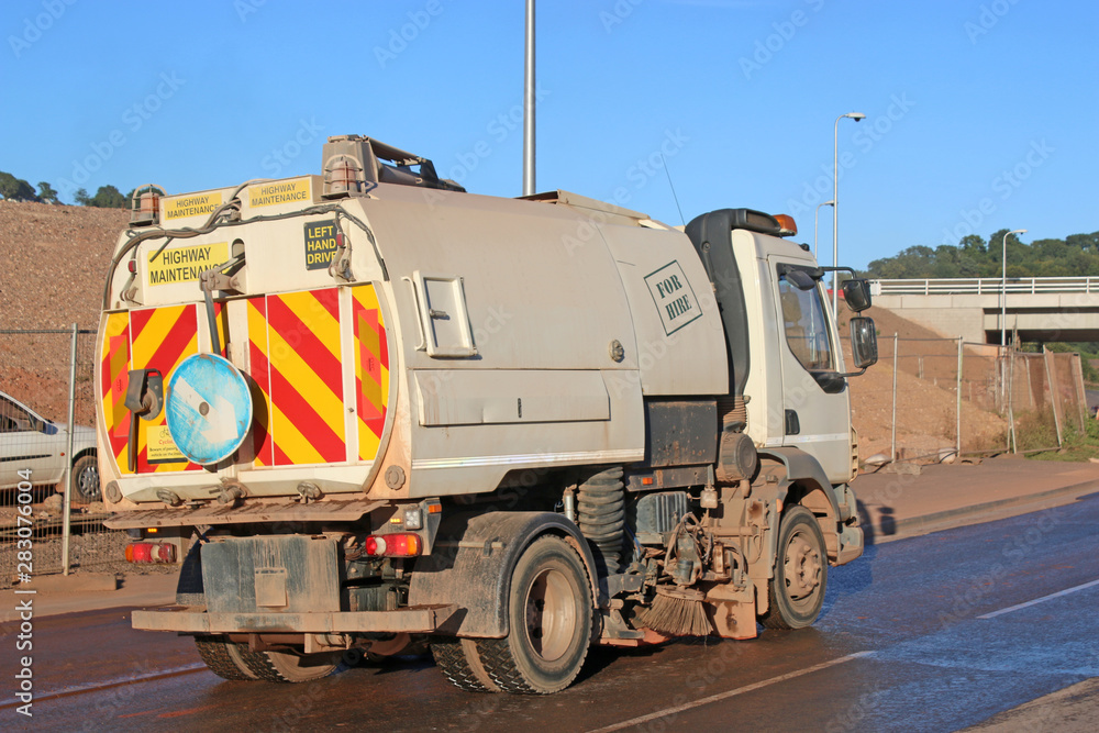 Road sweeper at work