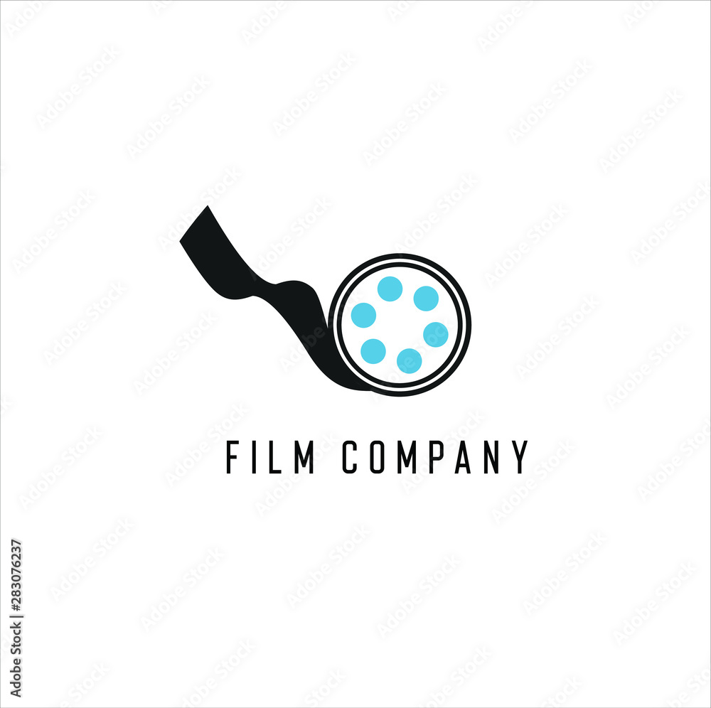 abstract cinema logo vector template isolated on white background abstract cinema logo vector template isolated on white background