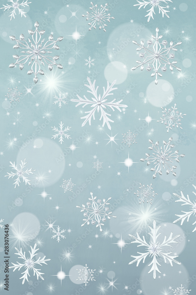Christmas shining background New Year, silver snowflake, fantastic blurred cloud and sky gradient, soft focus, glittering sparkling stars, burning lights, dream. 3d rendering Christmas shining background New Year, silver snowflake, fantastic blurred cloud and sky gradient, soft focus, glittering sparkling stars, burning lights, dream. 3d rendering
