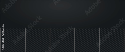 Metallic chain fence. vector illustration
