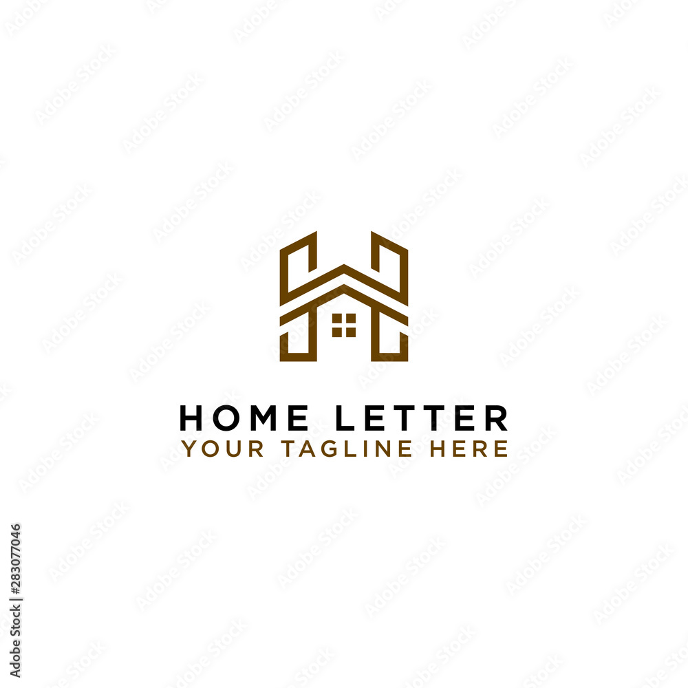 Elements of a Home Logo Design Template with Letter H. - Vector  S