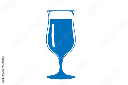 Wine Glass blue color icon