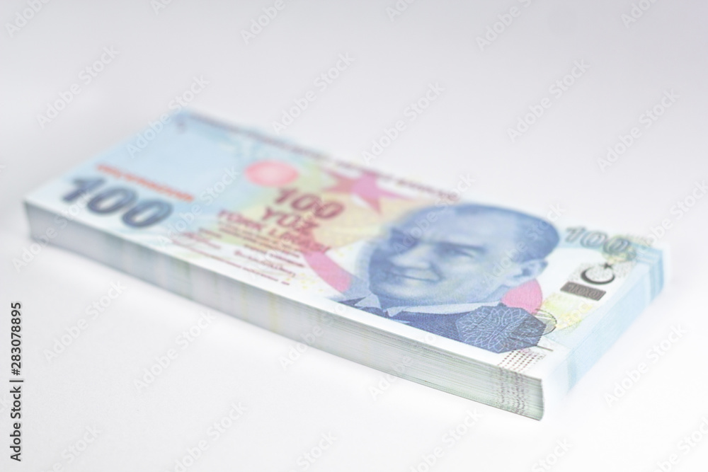 turkish banknotes isolated on white turkish banknotes isolated on white