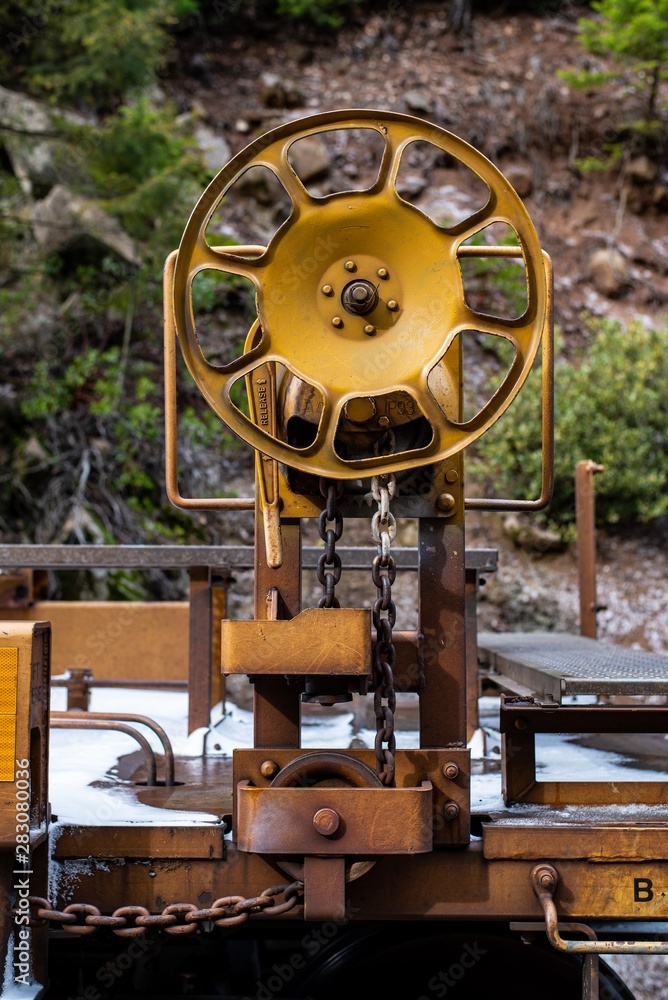 Rusty train wheel 