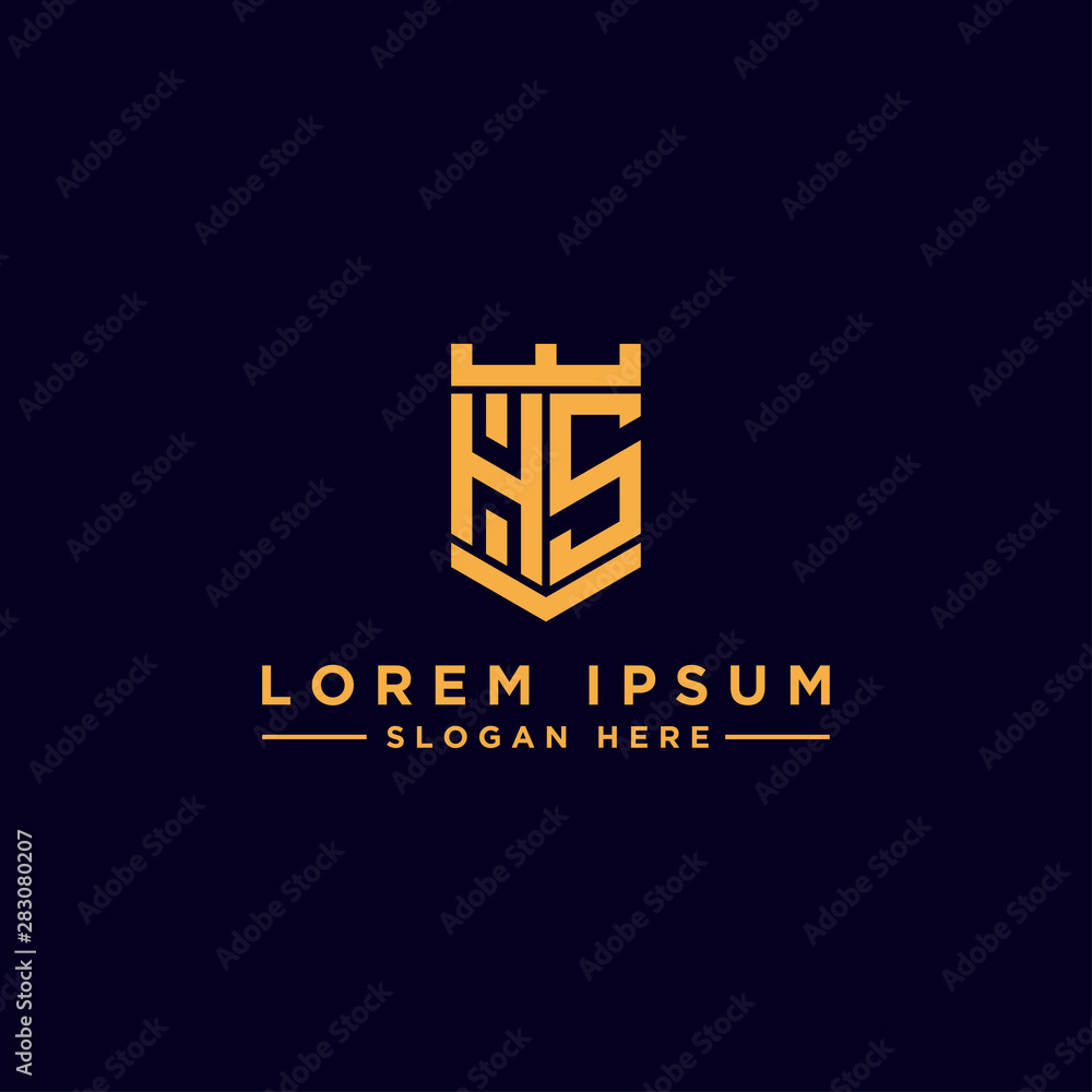 Obraz premium Inspiring company logo design from the initial letters of the HS logo icon. -Vectors