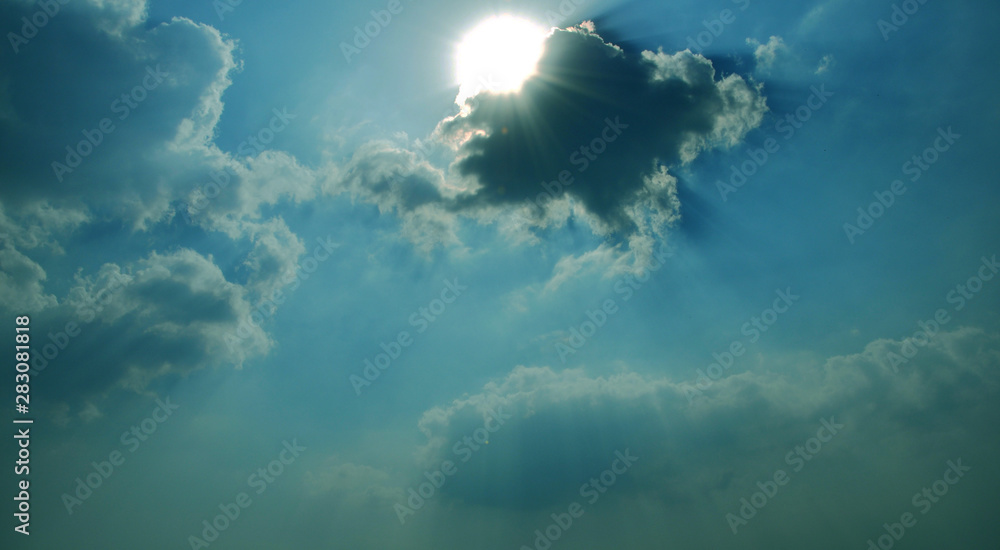Naklejka premium blue sky with clouds