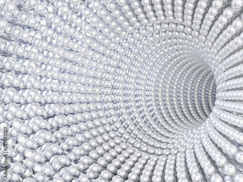 Fototapeta Naklejka Na Ścianę i Meble -  Pearl tunnel as a background for jewelry 3d rendering