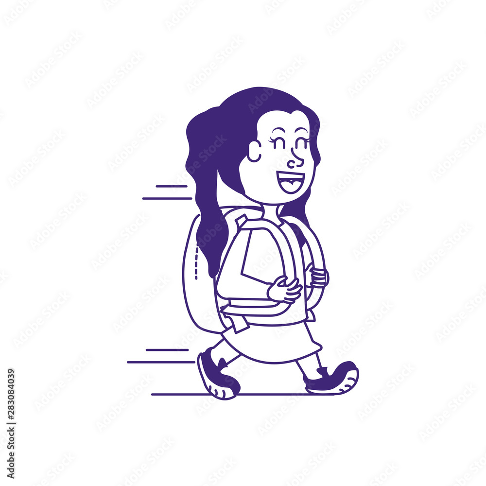 Fototapeta premium cute little student girl avatar character