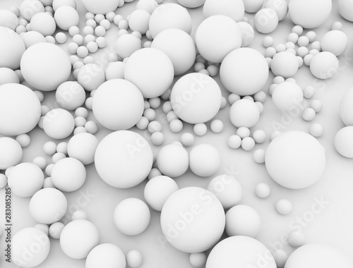 Abstract 3d white spheres 