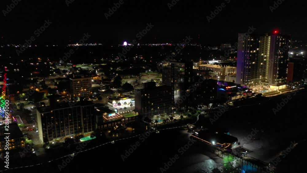 Night video hotels on Myrtle Beach South Carolina USA Night video hotels on Myrtle Beach South Carolina USA