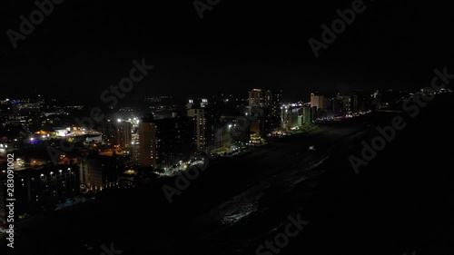Wallpaper Mural Waves crashing on the beach at night. Myrtle Beach aerials Torontodigital.ca