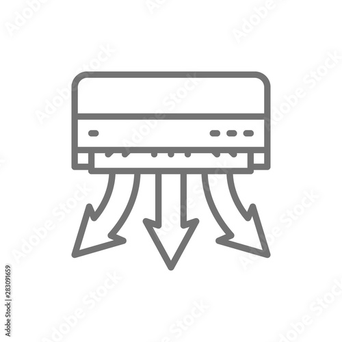 Air conditioning, smart climate control line icon.