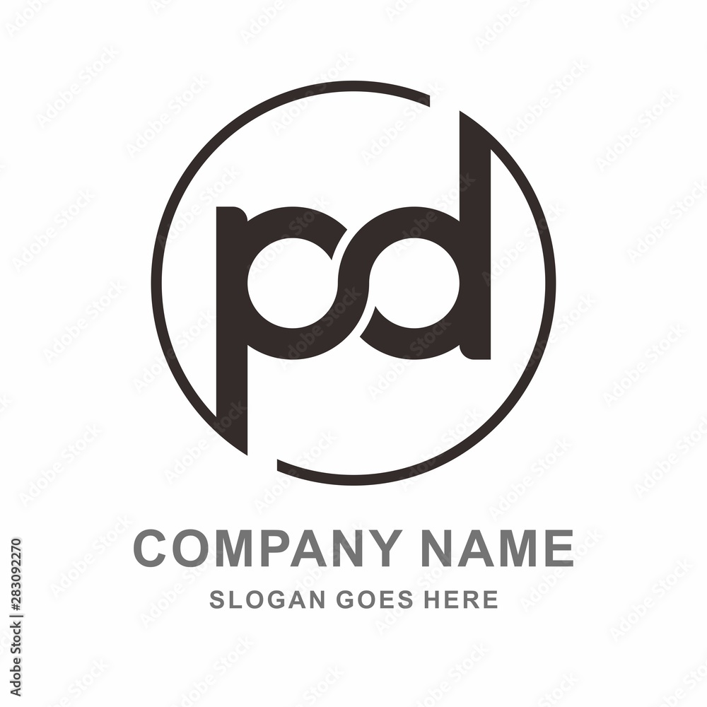 Monogram Letter P & D Business Company Vector Logo Design Monogram Letter P & D Business Company Vector Logo Design