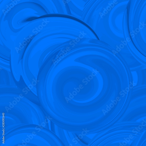 Texture 3 d background blue abstract circles of different sizes  seamless pattern with waves. Pattern with white spirals  beautiful wallpapers for weddings. 