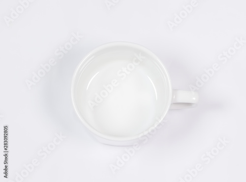 a white cup. On a white background.