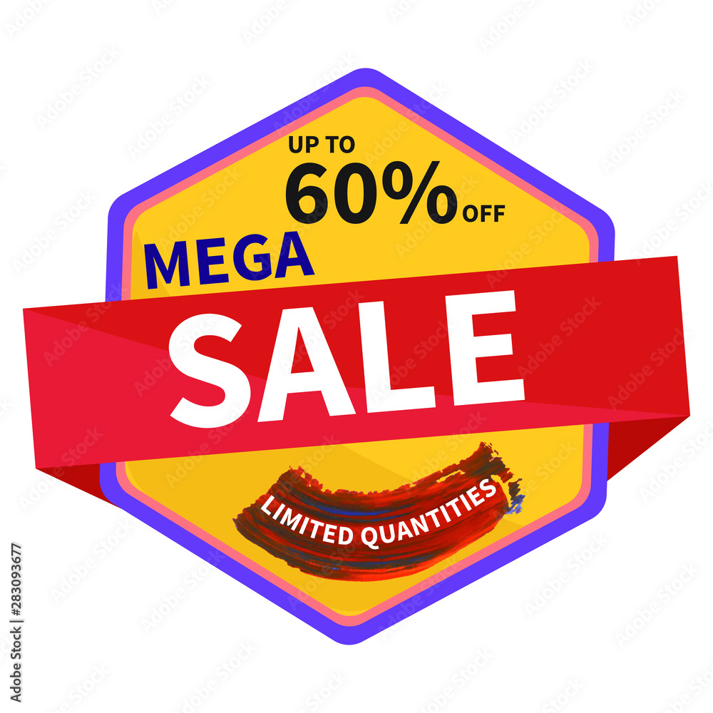 Mega sale vector sticker template. Promotional word art. Colorful tag. Sale tag vector. Special offer sale tag. Promotional sale price. Mega sale vector sticker template. Promotional word art. Colorful tag. Sale tag vector. Special offer sale tag. Promotional sale price.