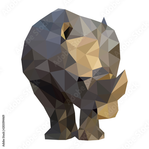 Polygon vector origami nature rhino