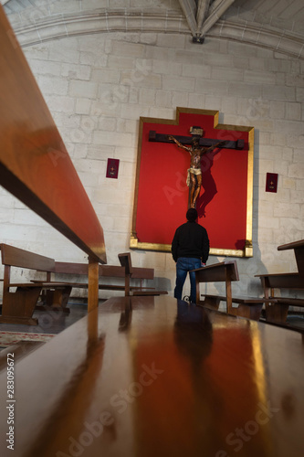 Man praying in the church
