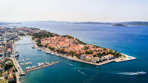 Aerial view of the old city Zadar in Croatia photo